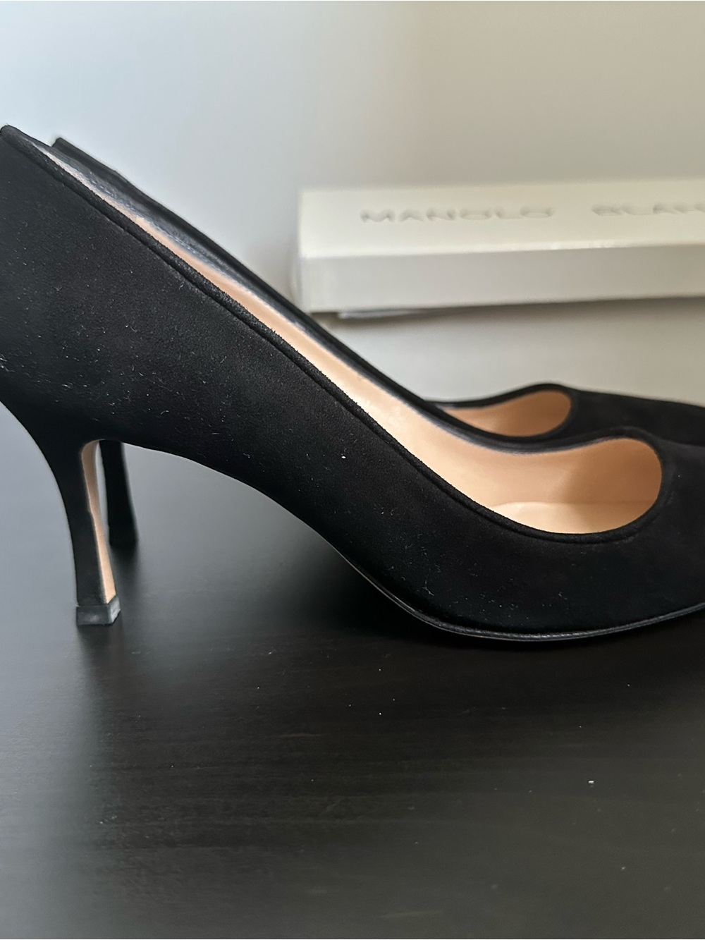 Manolo Blahnik Black Suede Pump